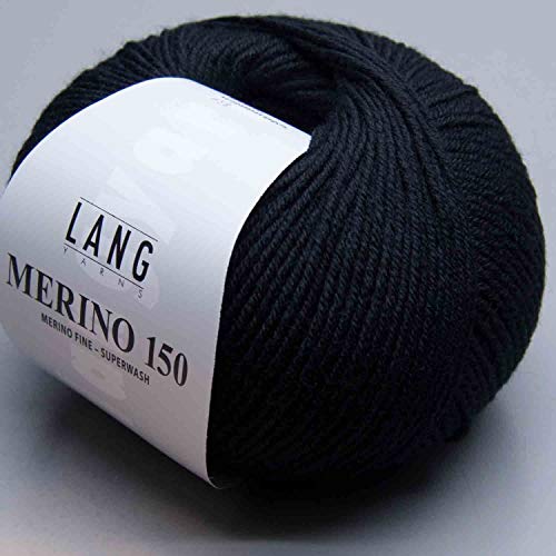 Merino 150 Superwash 0004 schwarz von Lang Yarns