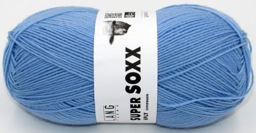 Lang Yarns Super Soxx 6-ply Uni 907.0021 - Himmelblau von Lang Yarns