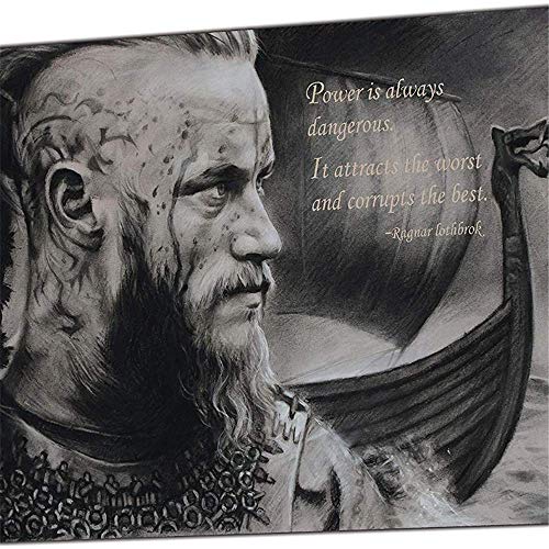 Bild auf leinwand Ragnar Lothbrok Zitat Wikinger Bild Foto Druck auf Leinwand Wandkunst Wohnzimmer Home Decoration 60x90cm ohne Rahmen von LangGe