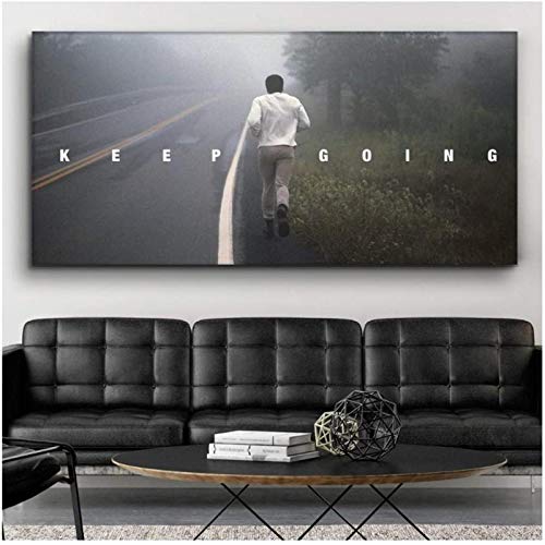 Wandmalerei 60x120cm Rahmenlose Gedruckte Malerei Muhammad Ali Keep Going Leinwand Wandkunst 1 Stück Wohnzimmer Dekorative Wandkunst von LangGe