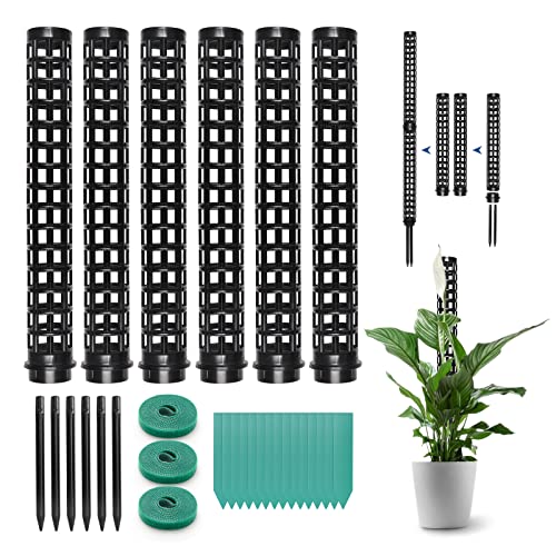 Rankhilfe Zimmerpflanze, 6 Stück Moosstab für Monstera Rankhilfe Pflanzenstab aus Kunststoff Rankhilfen für Kletterpflanzen Pflanzstab Pflanzenstütze Kletterhilfe Moss Pole Garten Schwarz 150cm von LangRay