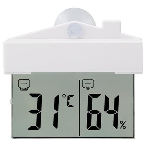 Digitales Fensterthermometer, Hygrometer Thermometer Luftfeuchtigkeitsmesser Innen Aussen mit LCD-Display, Temperatur und Feuchtigkeit Gauge Messgerät, Wandmontage von LangRay