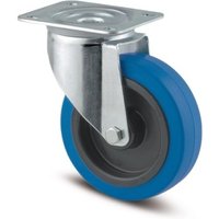 TENTE® Lenkrolle Elastik-Gummi, Rollenlager, Schwenklagerschutz, spurlos, blau, Ø x Breite 100 x 50 mm, TK 160 kg von TENTE®