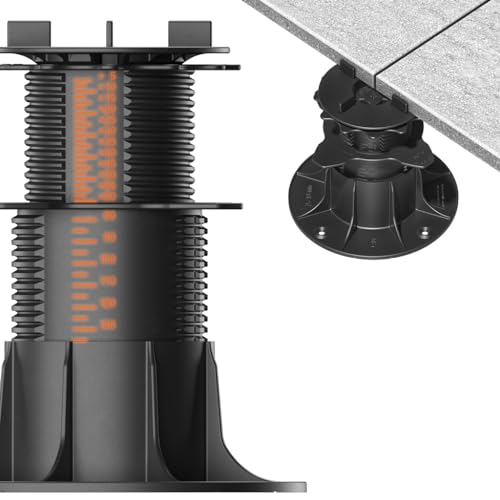 10x LANGFIT® Stelzlager "XL" für Terrassenplatten – Mit Auto-Nivellierung 0-7% – Bis 50% schneller montiert – Mit Maßskala – Stufenlos höhenverstellbar von 83-203mm / Fugenkreuz 3mm – Made in Germany von Langfit