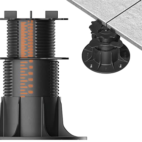 200x LANGFIT® Stelzlager "XL" für Terrassenplatten – Bis 50% schneller montiert – Mit Maßskala – Stufenlos höhenverstellbar von 75 bis 195mm / Fugenkreuz 3mm – Made in Germany – MS-SL75-195-FK von Langfit