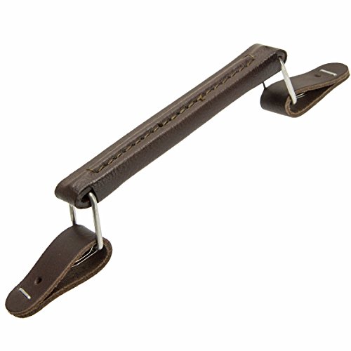 Langlauf Schuhbedarf Echt Leder Taschengriff Nr. 44 aus hochwertigem Leder Mappengriff Koffergriff - Vintage Ledergriff - Koffer Ersatzteile Griff - Tragegriff zum anschrauben (Dunkelbraun) von Langlauf Schuhbedarf