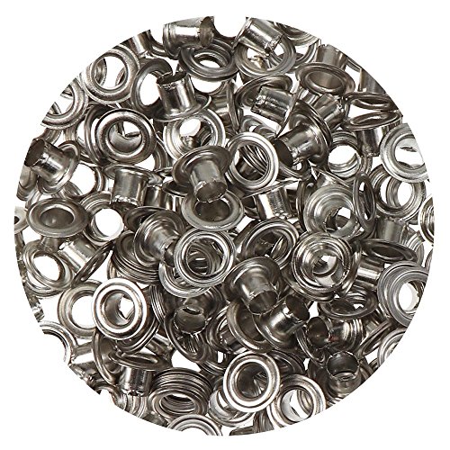 100 Stück Metall Ösen rostfrei (Eyelet) mit Scheiben 4 mm für Leder Planen Zelte Kleidung (silber) von Langlauf Schuhbedarf