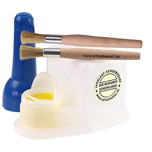 Klebstoff und Farben Sparbehälter 0,4 L | inkl. 2 Auftragspinsel | für Holzleim, Klebstoffe und Farben | Leim-Boy Vorratsbehälter | produziert in Europa aus qualitativ hochwertigem Kunststoff Klebstoff und Farben Sparbehälter 0,4 L | inkl. 2 Auftragspinsel | für Holzleim, Klebstoffe und Farben | Leim-Boy Vorratsbehälter | produziert in Europa aus qualitativ hochwertigem Kunststoff von Langlauf Schuhbedarf