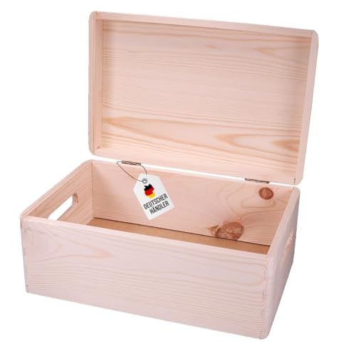 Langlauf Schuhbedarf Holzkiste mit Deckel – Aufbewahrungsbox Holz Natur – Personalisierbare Holztruhe – Geschenkbox & Schatztruhe – DIY Holzbox zum Bemalen, Gravieren 30x20x13,5 cm Nachhaltiges Holz Langlauf Schuhbedarf Holzkiste mit Deckel – Aufbewahrungsbox Holz Natur – Personalisierbare Holztruhe – Geschenkbox & Schatztruhe – DIY Holzbox zum Bemalen, Gravieren 30x20x13,5 cm Nachhaltiges Holz von Langlauf Schuhbedarf