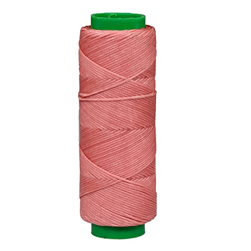 Langlauf Schuhbedarf gewachstes Ledergarn 0,75mm x 0,3mm - Sattlergarn aus Polyester reißfest & witterungsbeständig - Wachsgarn gewachster Forellenfaden in Profiqualität (rosa) von Langlauf Schuhbedarf