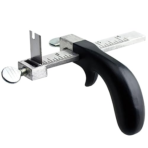 Langlauf Schuhbedarf Profi Leder Riemenschneider Gürtelschneidemaschine Lederbandschneider mit Aluminium Griff und extrem scharfer Klinge, einstellbar max 10cm Schnittbreite von Langlauf Schuhbedarf