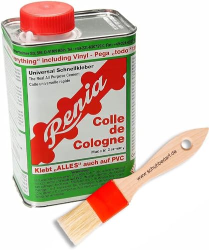 Langlauf Schuhbedarf Profi Schuhkleber Set Renia Colle de Cologne mit hochwertigem Auftragspinsel - klebt Neopren Latex PVC - Schuhreparatur Sohlenkleber gewerblich einzusetzen von Langlauf Schuhbedarf