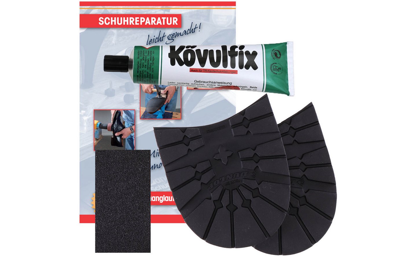 Langlauf Schuhbedarf Reparatur-Set Schuhabsatz Reparaturset mit Kleber und Anleitung 39/40 von Langlauf Schuhbedarf