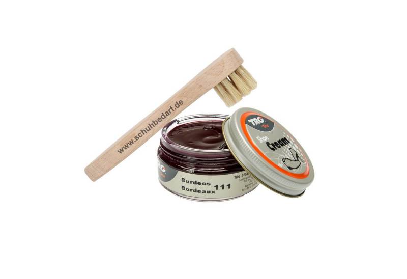 Langlauf Schuhbedarf TRG Schuhcreme Glastiegel + Auftragsbürste bordeaux 111 Schuhcreme, Glastiegel, 50 ml von Langlauf Schuhbedarf
