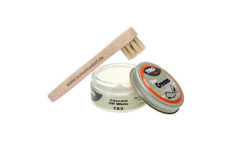 Langlauf Schuhbedarf TRG Schuhcreme Glastiegel + Auftragsbürste rohweiss Schuhcreme, Glastiegel, 50 ml von Langlauf Schuhbedarf