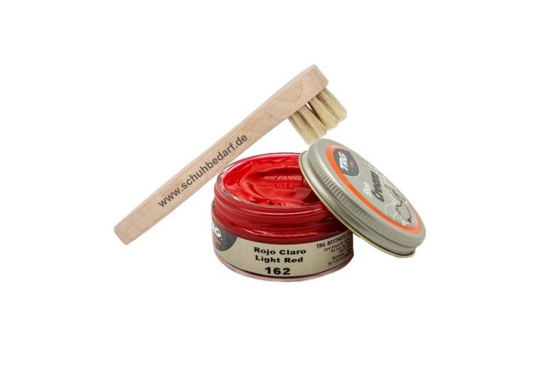 Langlauf Schuhbedarf TRG Schuhcreme Glastiegel + Auftragsbürste hellrot 162 Schuhcreme, Glastiegel, 50 ml von Langlauf Schuhbedarf