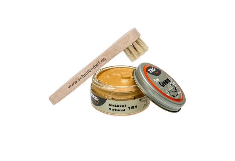 Langlauf Schuhbedarf TRG Schuhcreme Glastiegel + Auftragsbürste natural 151 Schuhcreme, Glastiegel, 50 ml von Langlauf Schuhbedarf