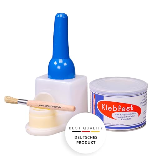 Renia Klebfest Kontaktkleber 330gr Dose + 0,4l Sparbehälter für Klebstoff & Dispersionen - wasserfest, extra stark und elastisch - klebt Schuhsohlen, Leder, Metall, auch geeignet für LKW-Planen von Langlauf Schuhbedarf