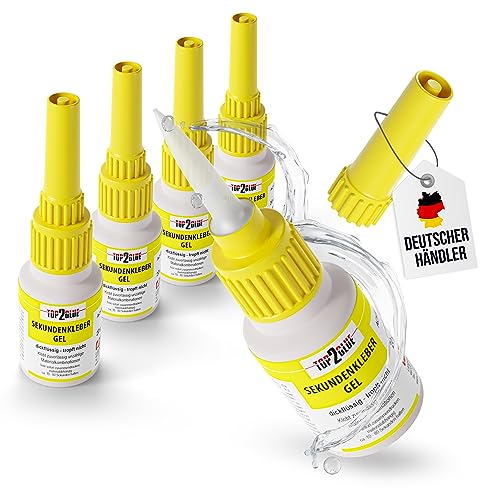 Sekundenkleber GEL 20 g extra starker & flexibler Superkleber, günstiges stoß- & wasserresistentes Sekundenkleber Gel von TOP2GLUE (5) von Langlauf Schuhbedarf