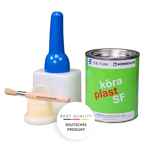 EPDM Kleber Köraplast SF 600g - PVC Kleber & Sparbehälter 0,4l incl. Pinsel - Kontaktkleber - Schuhkleber - klebt Teichfolien - Zeltplanen - Polysterol - Weich PVC - Schlauchboote - Gewebeplanen von Langlauf Schuhbedarf