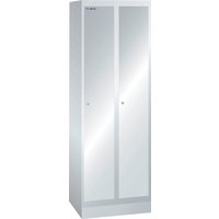 LISTA Garderobenschrank, (TxH) 500x1800mm, mit Sockel, 2 Abteile, Zylinderschloss von Lista