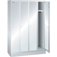 LISTA Garderobenschrank, (TxH) 500x1800mm, mit Sockel, 4 Abteile, Verschlussvorrichtung von Lista