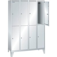 LISTA Garderobenschrank, (TxH) 500x1850mm, mit Füßen, 2-reihig, 4x2 Abteile, Verschlussvorrichtung von Lista