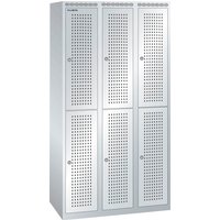 LISTA Garderobenschrank mit Lochfeld, (TxH) 1200x500x1700mm, ohne Unterbau, 2-reihig, 3x2 Abteile, Zylinderschloss von Lista