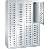 LISTA Garderobenschrank mit Lochfeld, (TxH) 1200x500x1700mm, ohne Unterbau, 2-reihig, 4x2 Abteile, Verschlussvorrichtung von Lista