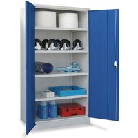 PAVOY Schwerlastschrank Premium, 3 Fachböden + Schubladen 3x125 mm, himmelblau, lichtgrau von Pavoy