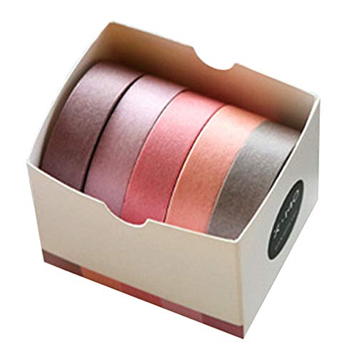 5 Pcs Pink Washi Tape Set DIY Scrapbooking Sticker Label Masking Tape School Office Supply von Lankater
