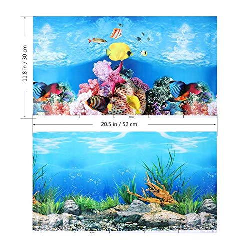 Aquarium-Hintergrund-Aufkleber Poster, 3D-doppelseitige Fish Tanks Tapete Dekorative Aufkleber, Unterwasser-Hintergrund Bild-dekor von Lankater