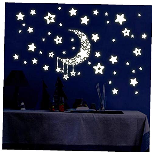 Glow in The Dark Aufkleber, Leuchtende Sterne Und Mond-Wand-Aufkleber, DIY Aufkleber, Für Kinder Kinderzimmer Schlafzimmer-Wand-Aufkleber-Raum von Lankater