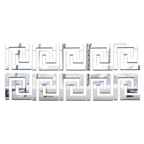 Lankater 10 Stück Spiegel-Wandsticker, geometrische Form, Dekoration für Fenster, Wandaufkleber, Küche, Home Decor von Lankater