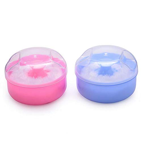 Lankater 1pc Fluffy Körperpuder Fall Puder Puff-behälter-Kasten Für Baby-Kind Neugeborene (zufällige Farbe) von Lankater