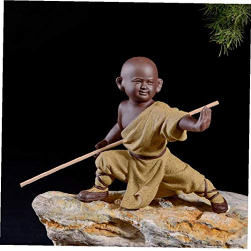 Lankater 1pc Keramik Kleine Nette Buddha-Statue, Mönch Figur Buddha Crafts Puppen Verziert Geschenk Klassisches Keramik-kunsthandwerk (Random Style) von Lankater