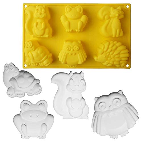 Lankater 1pcs 6-Loch-Cartoon-Tier-silikon-Kuchen-Form Der 3D-Turtle-Hedgehog-backen-Form-Kuchen-Werkzeuge Verziert von Lankater