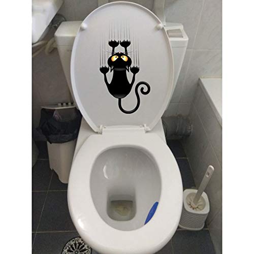 Lankater DIY-Wand-Aufkleber, Nette Katze Toilette Wand-Aufkleber-dekor-entfernbare Vinylkunst-wandwand-Aufkleber Für Wohnzimmer Schlafzimmer von Lankater