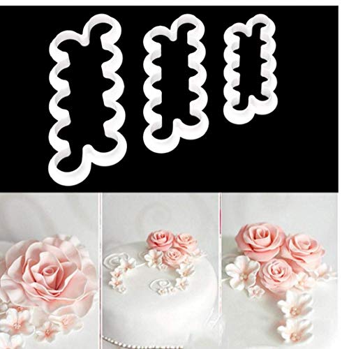 Lankater Rose Blumen Schneiden-Form-Fondant-Drucken Ausstechform DIY Backen Werkzeug 3pcs / Set von Lankater