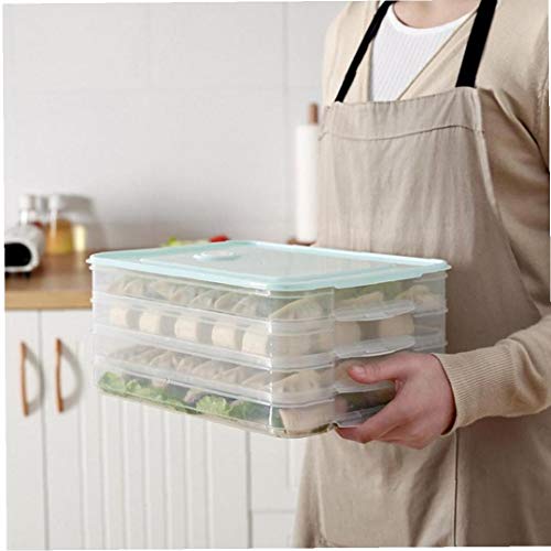 Single Layer Dumplings Airtight Box Kunststoff Kühlschrank Lagercontainer Körner Bohnen Organizer Zufällige Farbe von Lankater