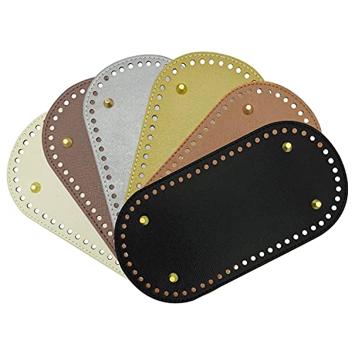 Lanko 6 Stück Taschenboden aus PU-Leder, ovaler Brieftaschenboden, für Taschenboden mit Haken (25 x 12 cm, 6 Farben) von Lanko