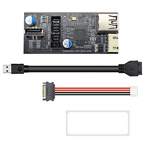 Lanlousy Header 19-polig auf Typ E + 19-poliges Motherboard 1 auf 2 Splitter USB 3.0 Hub USB-Adapter Konektor USB 19-poliger Stecker (A) von Lanlousy