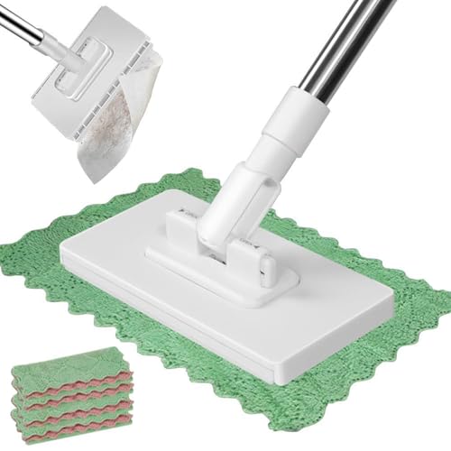 Einweg Staubmopp mit 4 wiederverwendbaren | Tüchern Abnehmbare Pressklemme | Handwaschfreier Flachmopp | für Zuhause Büro Beste für Schnelle und Bequeme Reinigung Einweg Staubmopp mit 4 wiederverwendbaren | Tüchern Abnehmbare Pressklemme | Handwaschfreier Flachmopp | für Zuhause Büro Beste für Schnelle und Bequeme Reinigung von Lanmijia