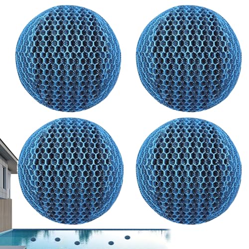 Lanmijia 4 Stück whirlpools Scum Absorber, Wiederverwendbarer Schaumfänger für Hot Tubs & Pools, Ölabsorbierender schwamms Abschäumbälle für whirlpools-Zubehör, Pool Zubehör Reinigung von Lanmijia