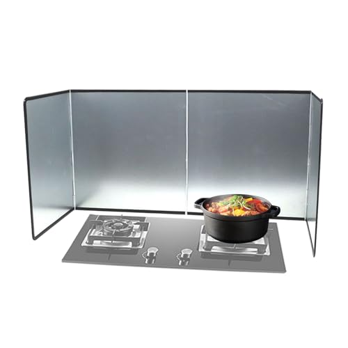 Lanmijia Spritzschutz Faltbar Herd, 39.3x30x1.5cm Spritzschutz Küchenrückwand, Edelstahl Küchen SpritzplatteSpritzschutz für die Küche und Herdschutz für Kochen Braten Herd Spüle von Lanmijia