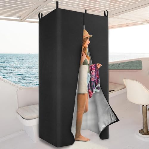 Sichtschutzzelt für Boote, 182x76x68cm Sichtschutzvorhang für Pontonboot, wasserdicht, tragbar, Wickelzelt zum Aufhängen, HäNgende Umkleidekabine Für Pontonboote von Lanmijia