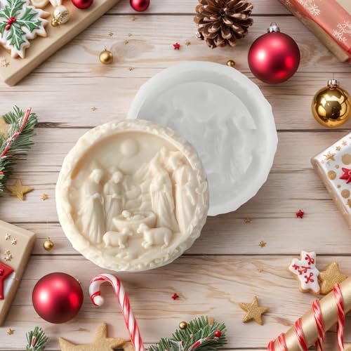 Silikonformen Gießformen Krippe, 3D Silikonform Weihnachten Dekoration, 3D Gipsform Weihnachten Krippe Silikonformen Tischdekorationen für DIY Handwerk, Heimdekoration Silikonformen Gießformen Krippe, 3D Silikonform Weihnachten Dekoration, 3D Gipsform Weihnachten Krippe Silikonformen Tischdekorationen für DIY Handwerk, Heimdekoration von Lanmijia