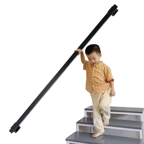 30 cm – 600 cm Treppenhandlauf, schwarze Schmiedeeisen-Handläufe für Innentreppen, industrielle Metall-Vierkantrohr-Handläufe, Unterstützung für ältere Menschen und Kinder (Size : 30cm) von Lanmmraifc