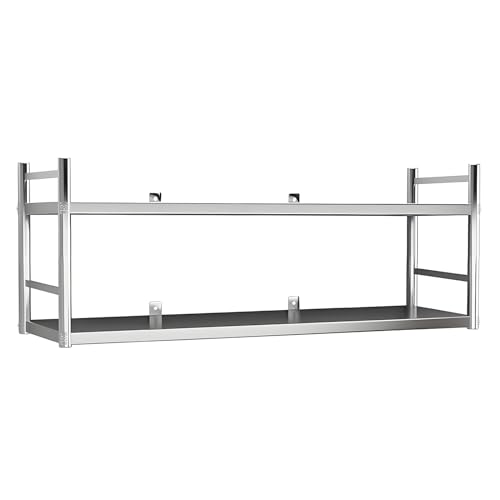 Edelstahlregale, Wandregal für die Aufbewahrung in der Küche und im Cateringbereich, kommerzielle, robuste schwebende Wandregale für Restaurants, Bars und Hauswirtschaftsräume(70X35X55cm) von Lanmmraifc