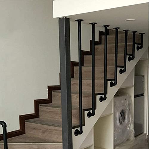 Handläufe für Innentreppen, 30 ~ 150 cm Treppengeländer, Geländer, Übergangsstange vom Boden bis zur Decke, Wandgeländer aus Metall, Schmiedeeisen, für die Dekoration von Villen und Hotels ( Size : 14 von Lanmmraifc